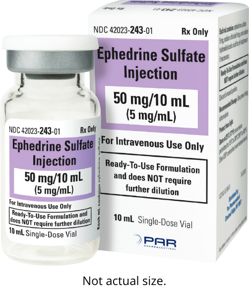 Ephedrine sulfate injection premixed vials
